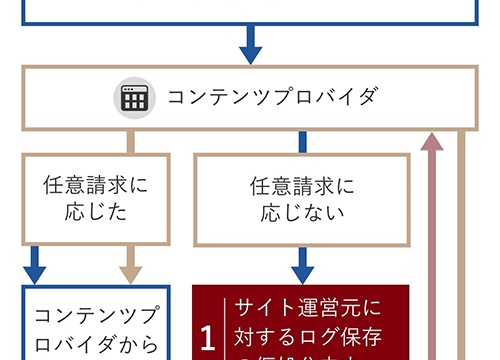 発信者情報開示請求の流れ（従来型）フロー図